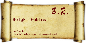 Bolyki Rubina névjegykártya